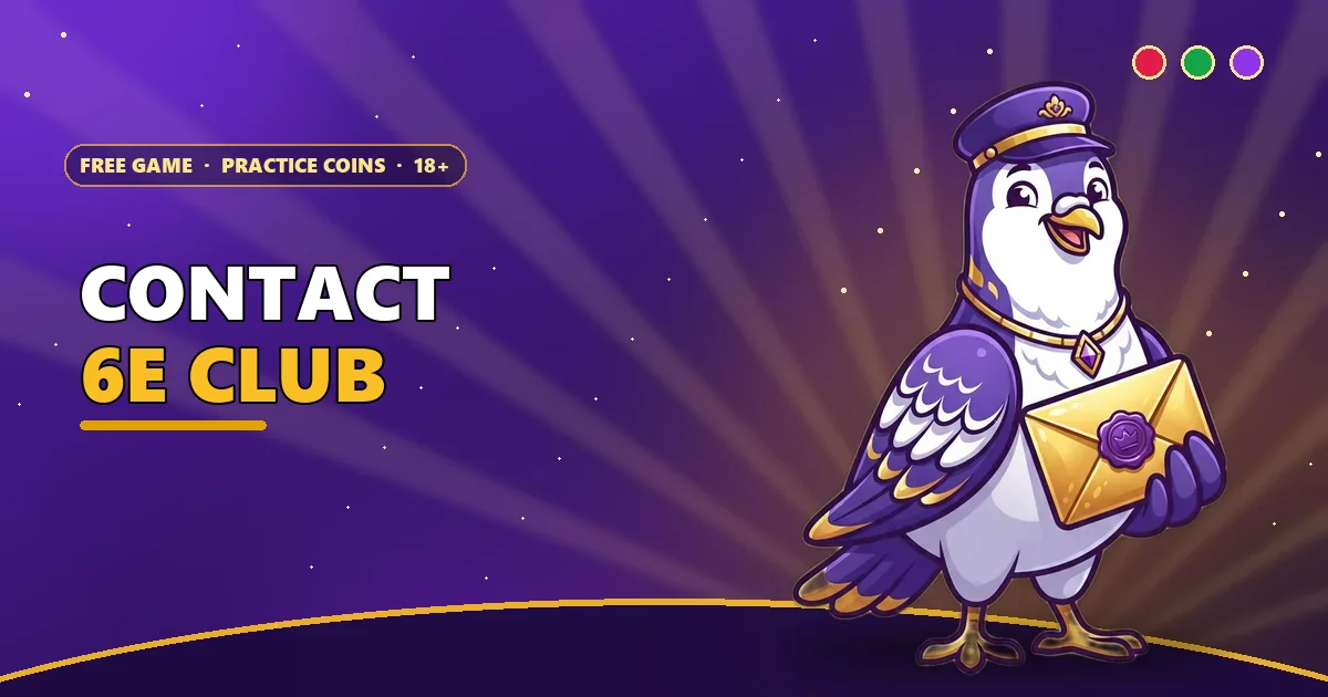 Carrier pigeon holding a gold envelope for the Contact 6E Club page