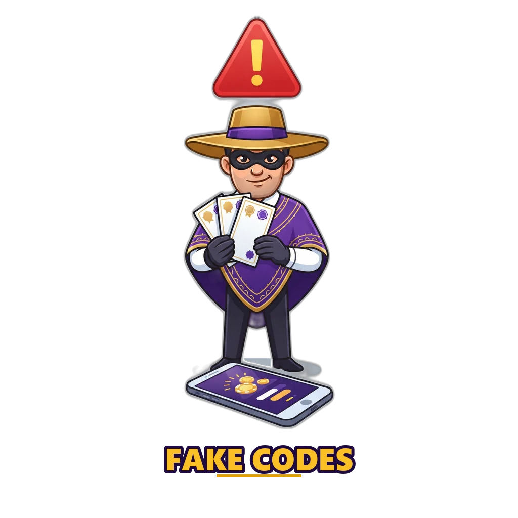 Masked bandit selling blank paper code slips, a warning about fake code sellers