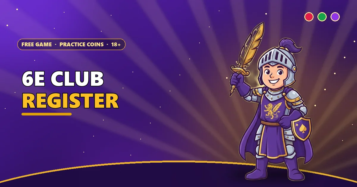 Young knight raising a golden quill for the 6E Club register guide